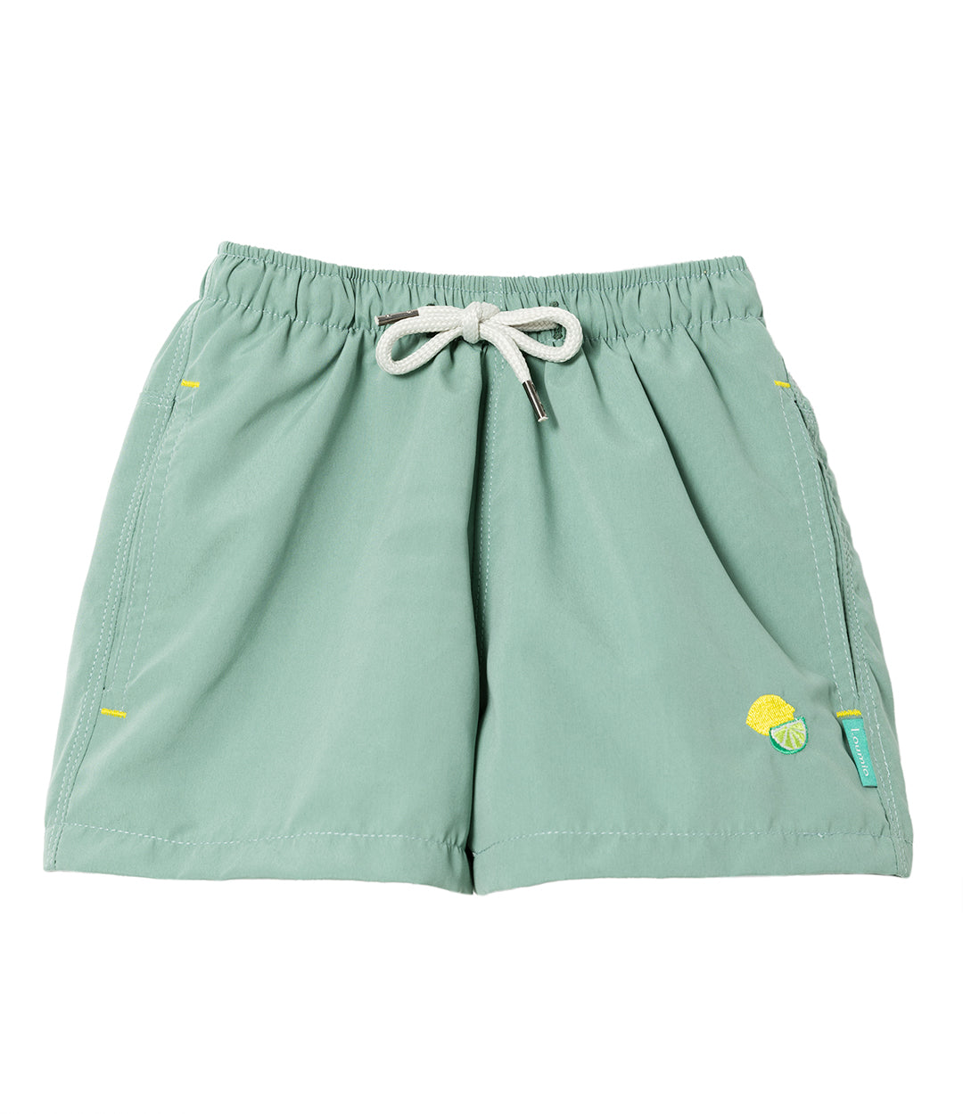 Maillot de bain anti-uv loumio citrons vert sauge devant