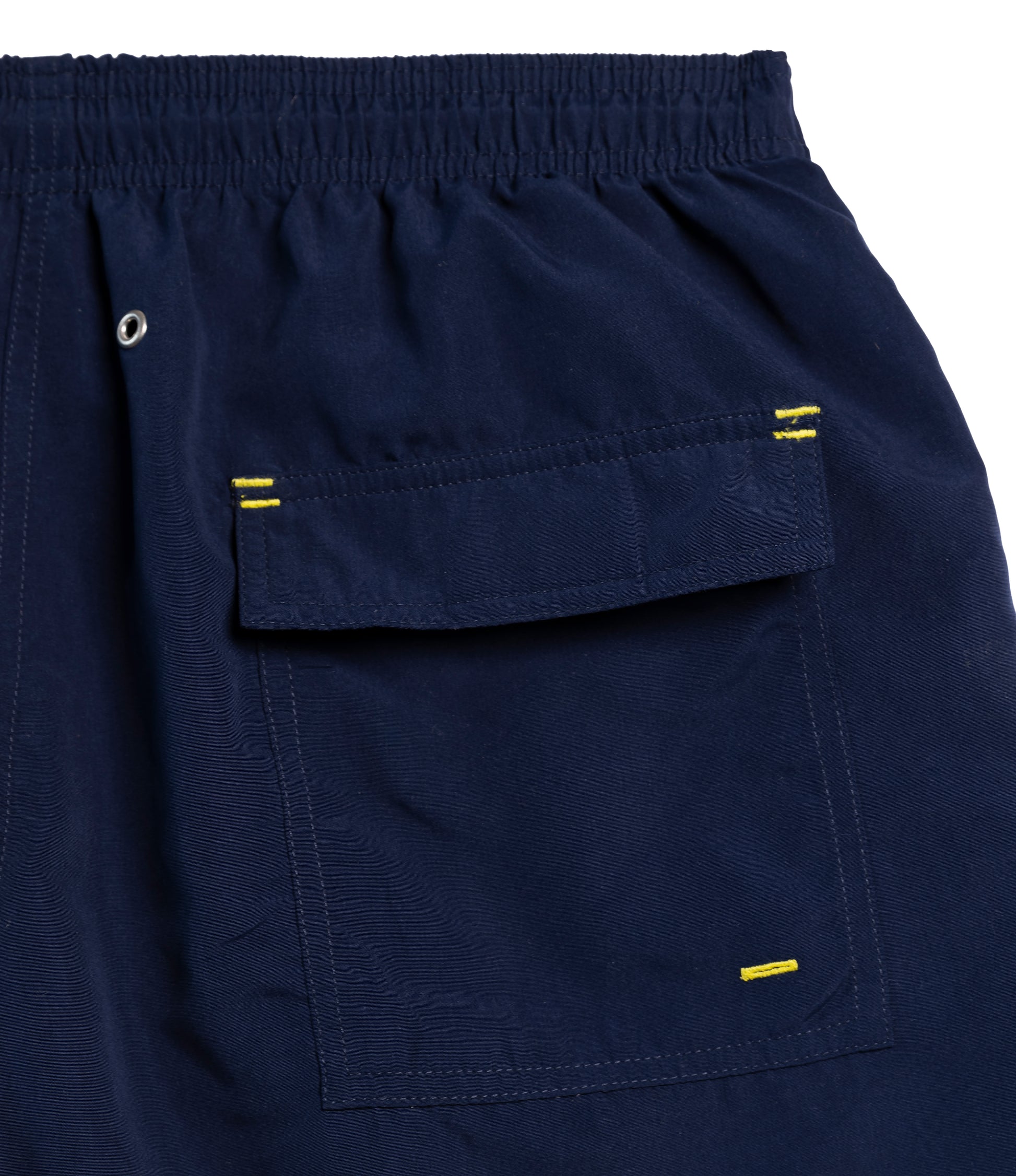 Short de bain homme Orso Deep Blue – Détail poche fermée, Loumio Paris