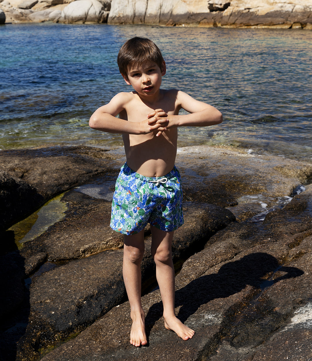 Short de bain Joseph imprimé tropical jungle – Loumio Paris